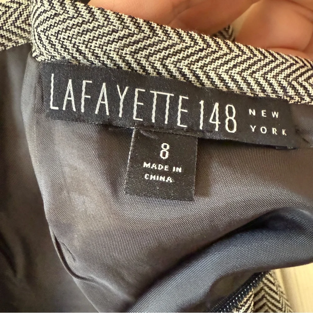 Lafayette 148 Herringbone Wool Blend Lined Pencil Skirt Women’s size 8